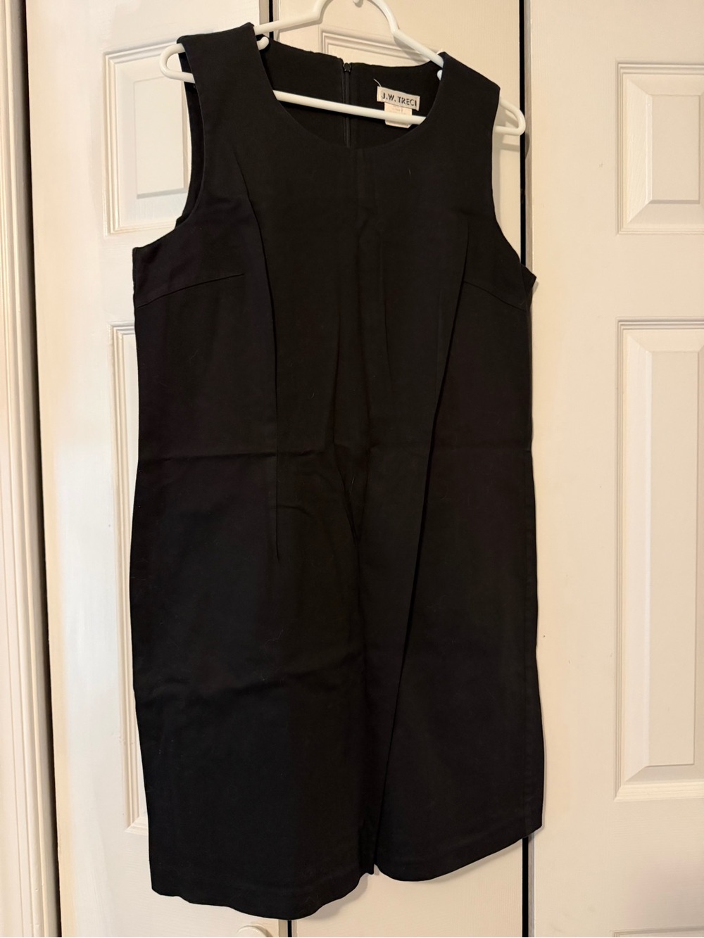 Vintage Classic Black Sleeveless Shift Dress by JW Treci. Size 16